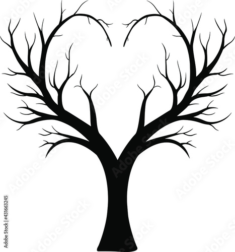 illustration of a heart shaped tree