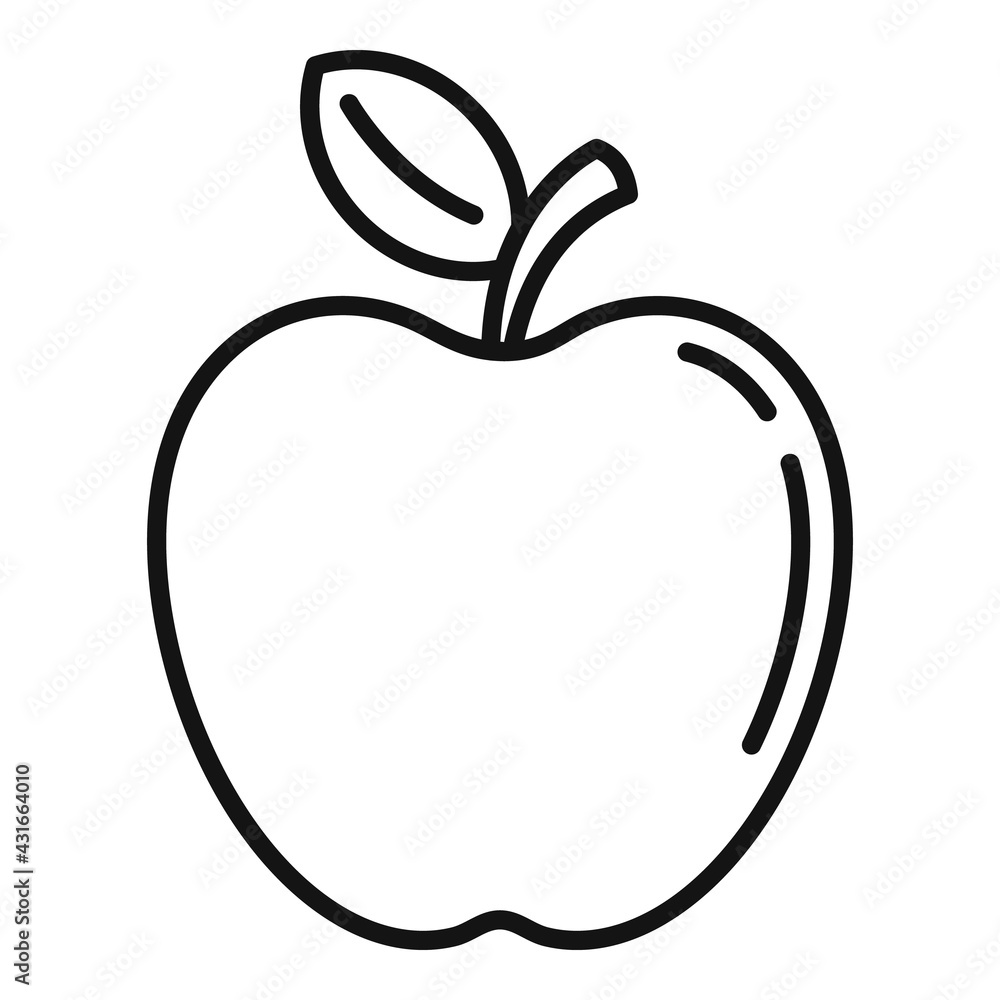 Fresh apple icon, outline style Fresh apple icon, outline style