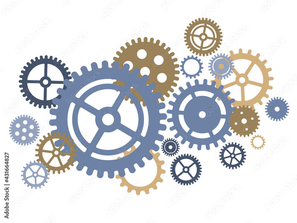 Gear set compilation vector illustration. Teamwork concept. Gear set compilation vector illustration. Teamwork concept.