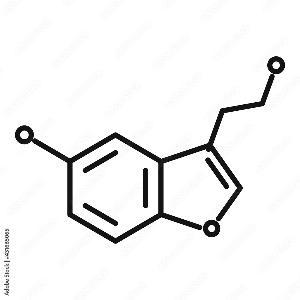 Hormones molecule icon, outline style Hormones molecule icon, outline style