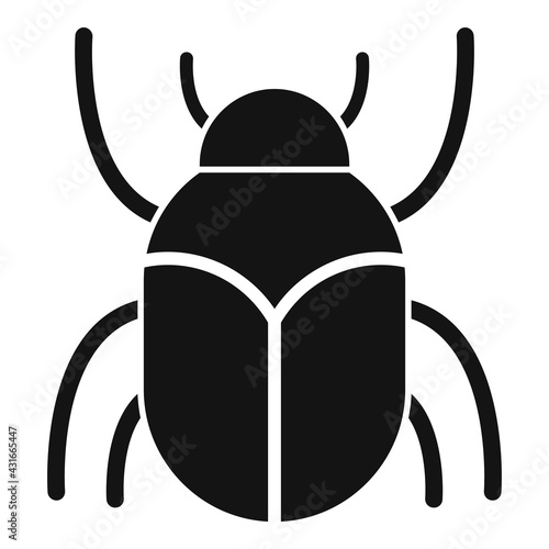 Scarab beetle insect icon, simple style