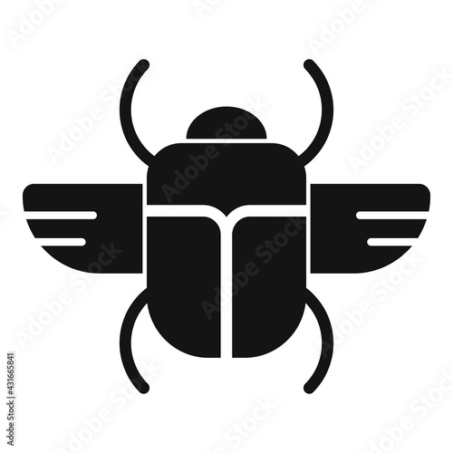 Sun scarab beetle icon, simple style