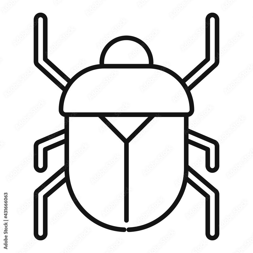 Scarab beetle icon, outline style Scarab beetle icon, outline style