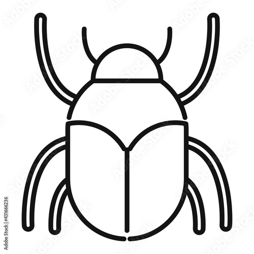 Scarab beetle insect icon, outline style
