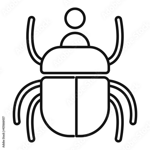 Scarab beetle bug icon, outline style