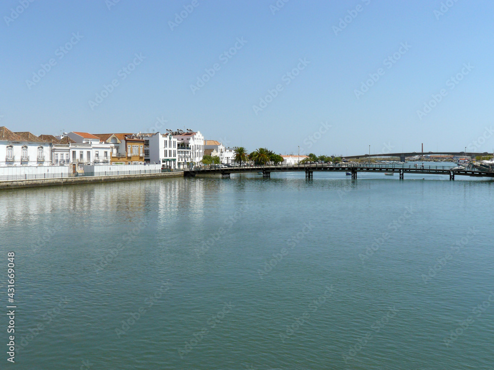 Tavira (Portugal). Gilão River as it passes through the city of Tavira