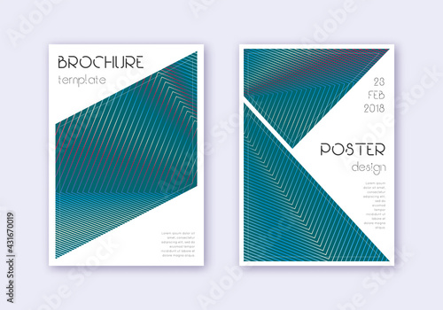 Triangle cover design template set. Red white blue