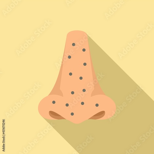 Nose teen problems icon, flat style