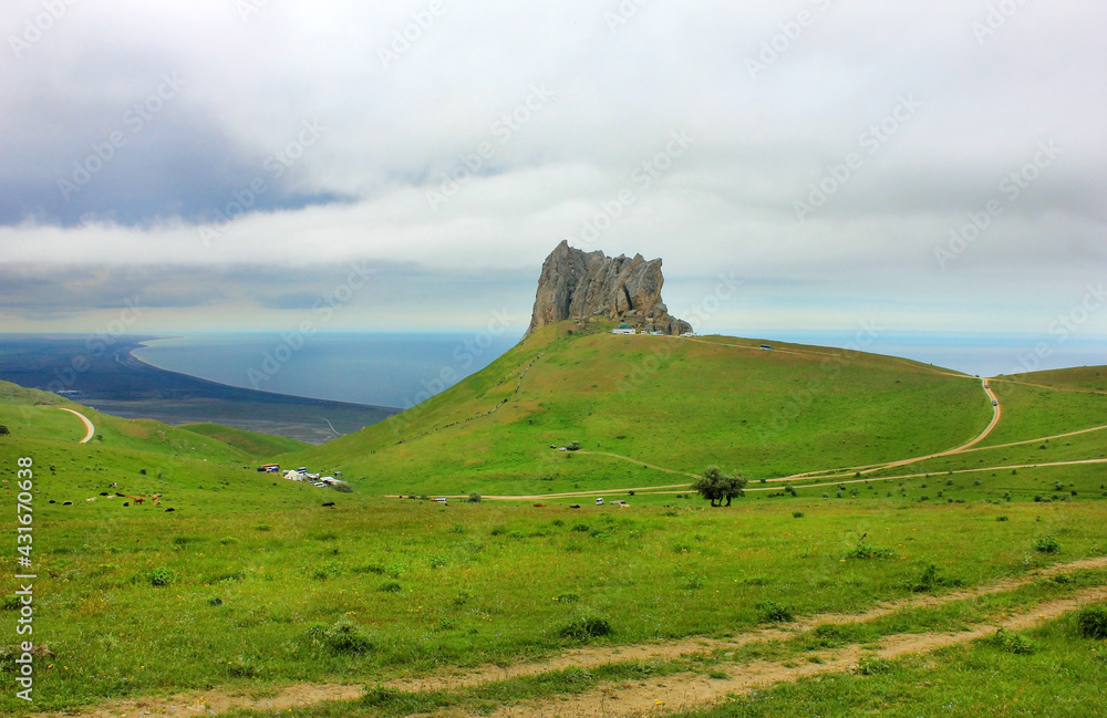 Sacred mountain Beshbarmag. Azerbaijan.
