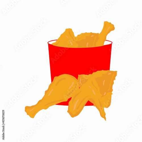 Vector drawing of fried chi...