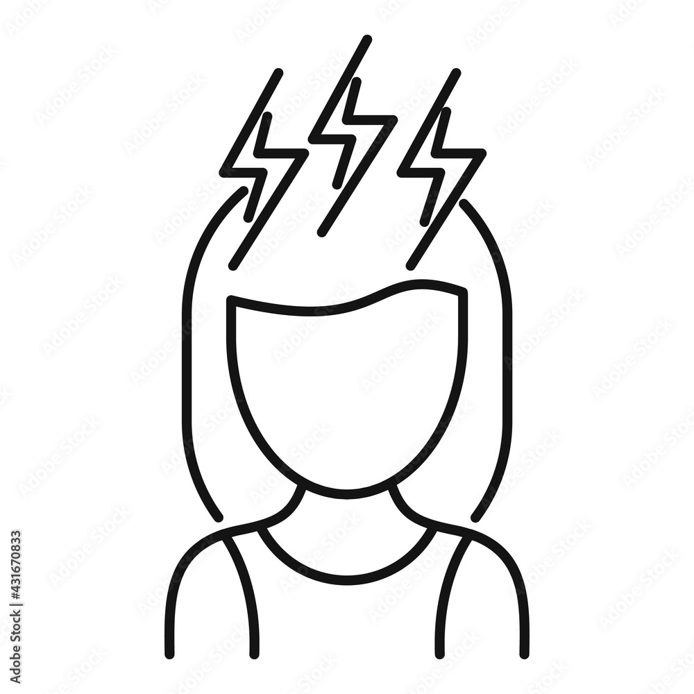 Girl teen problems icon, outline style Girl teen problems icon, outline style
