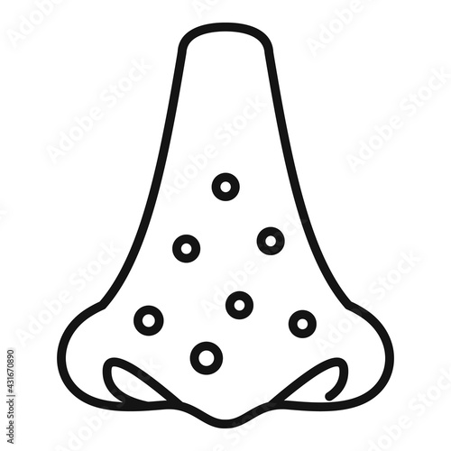 Nose teen problems icon, outline style