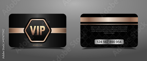 luxury gold vip card and elegant black background, luxury design for vip members.