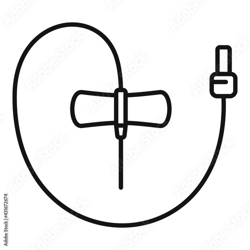 Butterfly catheter icon, outline style