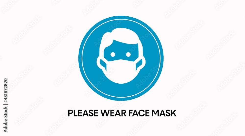 Were a Face mask Icon or Sign. Vector isolated illustration of a Were a Face Mask Sign