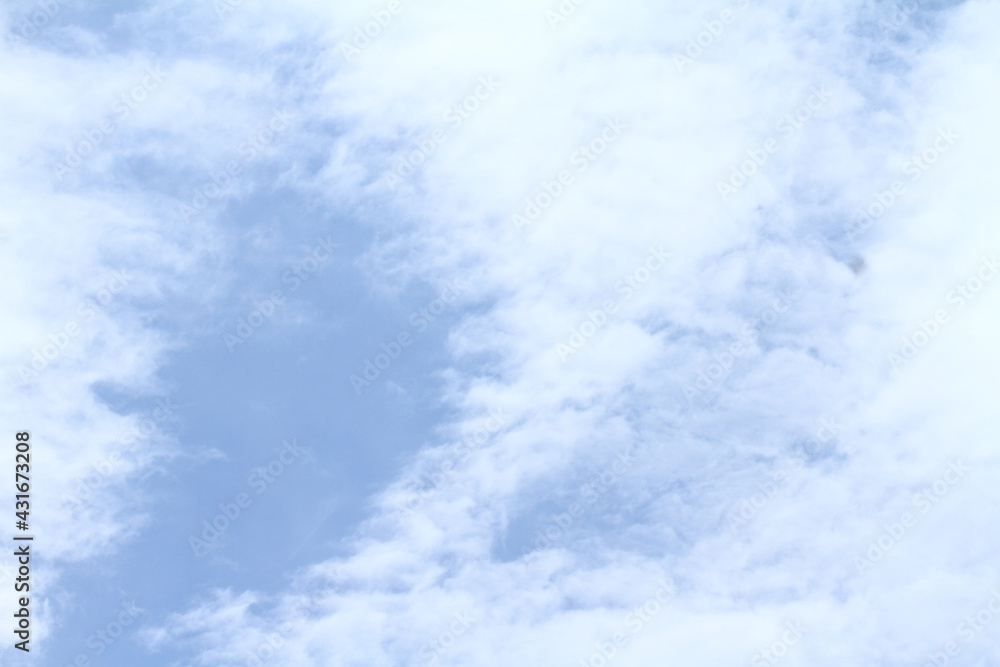 Beautiful blue sky and white clouds of various shapes Beautiful blue sky and white clouds of various shapes