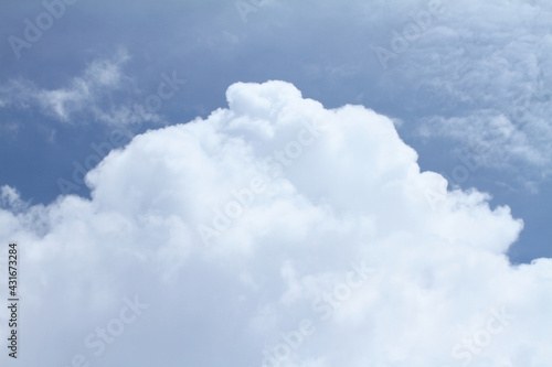 Beautiful blue sky and white clouds of various shapes