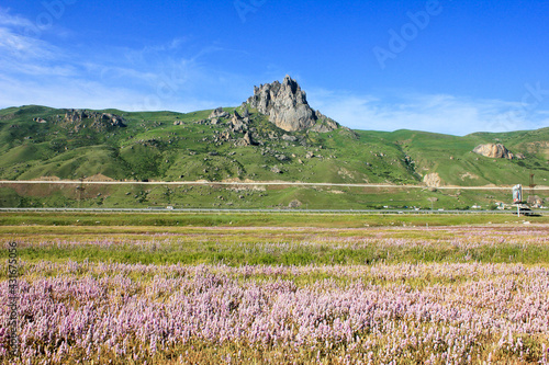 Sacred mountain Beshbarmag. Azerbaijan. photo