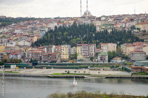 Beautiful landscape marina overlooking the architecture of Istanbul city Turkey  #431675443