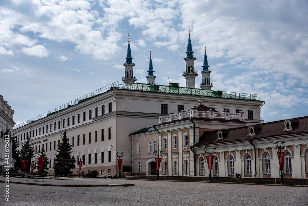 beautiful architectural landscapes in the old part of Kazan and in the Kremlin 