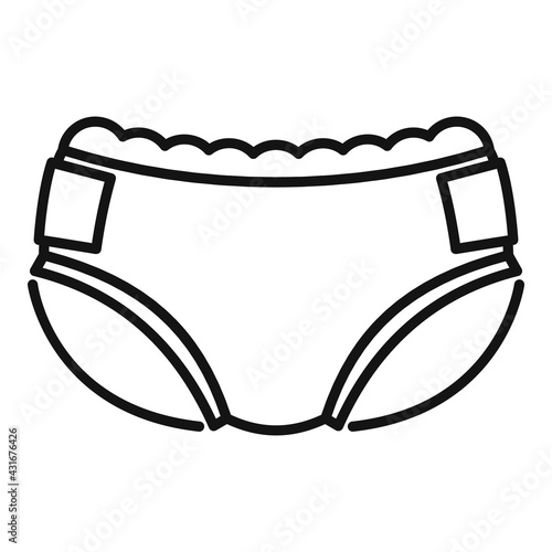 Safety diaper icon, outline style