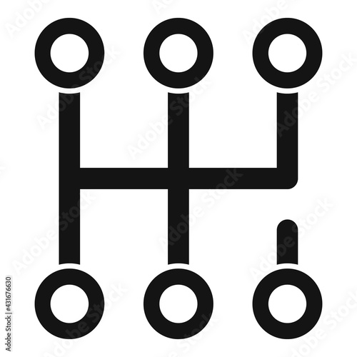 Gearbox scheme icon, simple style