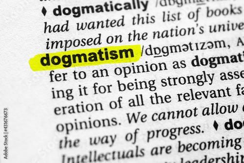 Tableau sur toile Highlighted word dogmatism concept and meaning