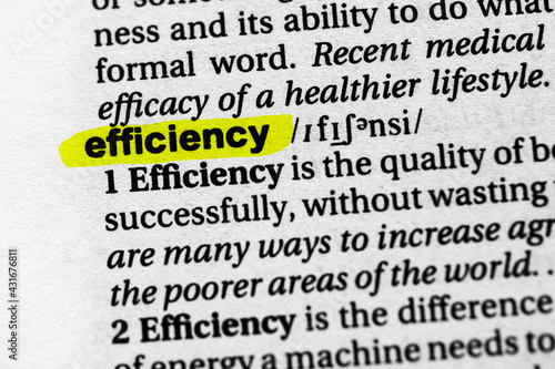Highlighted word efficiency concept and meaning