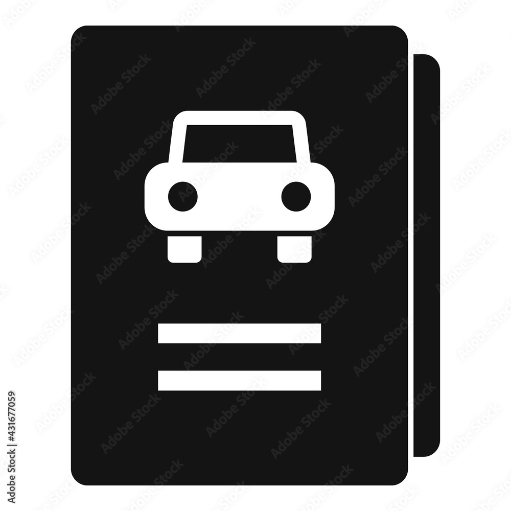 Driving school book icon, simple style Driving school book icon, simple style