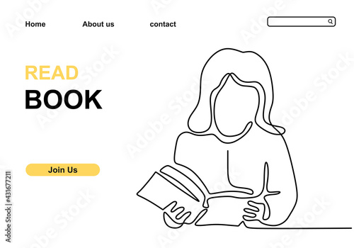 Girl reading a book continu...