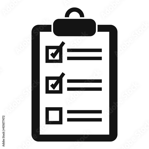 Driving school clipboard icon, simple style