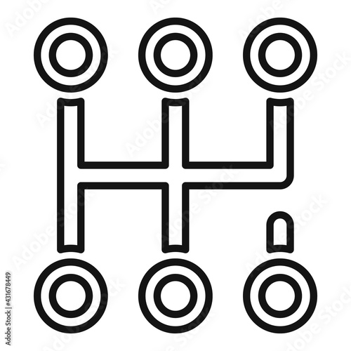 Gearbox scheme icon, outline style