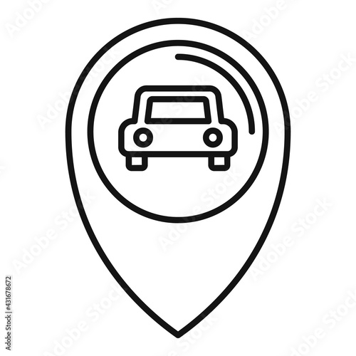 Driving school location icon, outline style