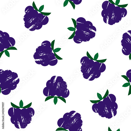 Blackberry textured pattern, great design for any purposes. Isolated stock vector illustration with a clipping mask. Abstract tetured blackberries with leaves on a white background.