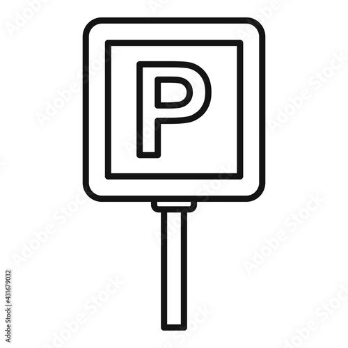 Parking road sign icon, outline style