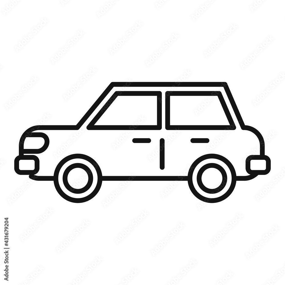 Sedan car icon, outline style