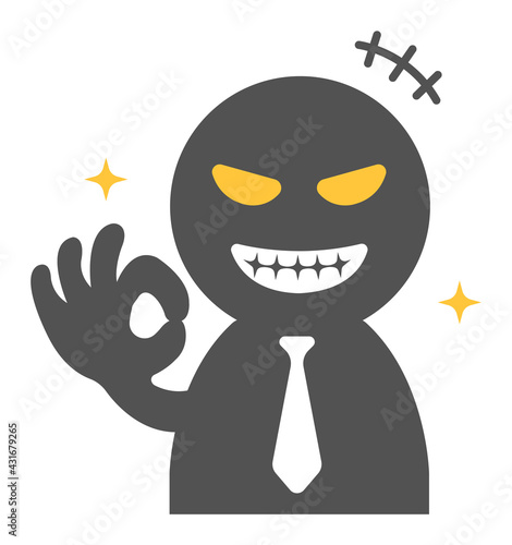 Vector illustration of cheater ( scammer , swindler ) | silhouette man