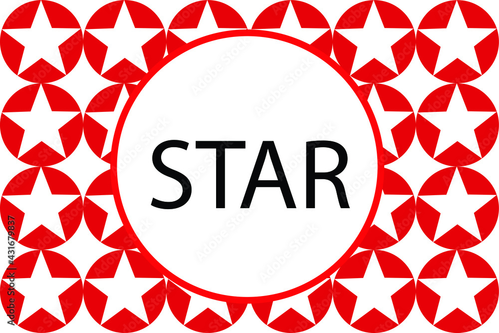 star abstract background with text space, red and white stars.