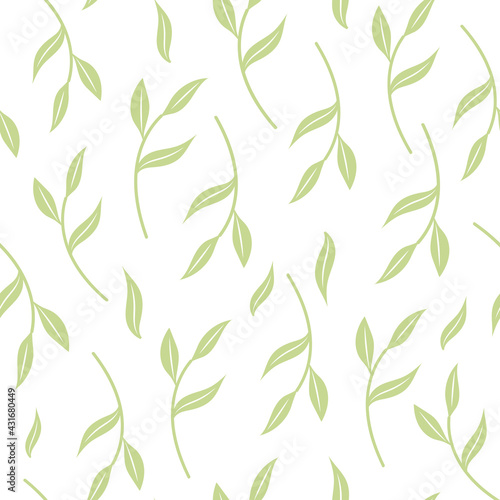 Fototapeta Naklejka Na Ścianę i Meble -  delicate pattern of coffee leaves. Decorative background, good for printing. Design background