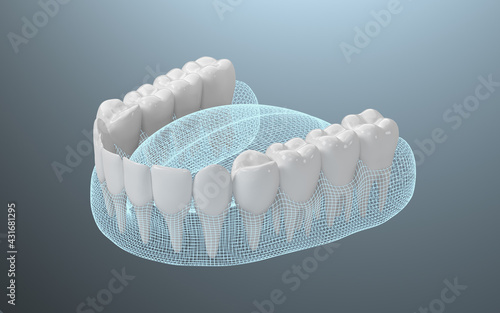 Healthy Teeth, teeth treatment, 3d rendering.