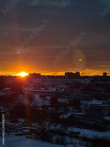 sunset over the river