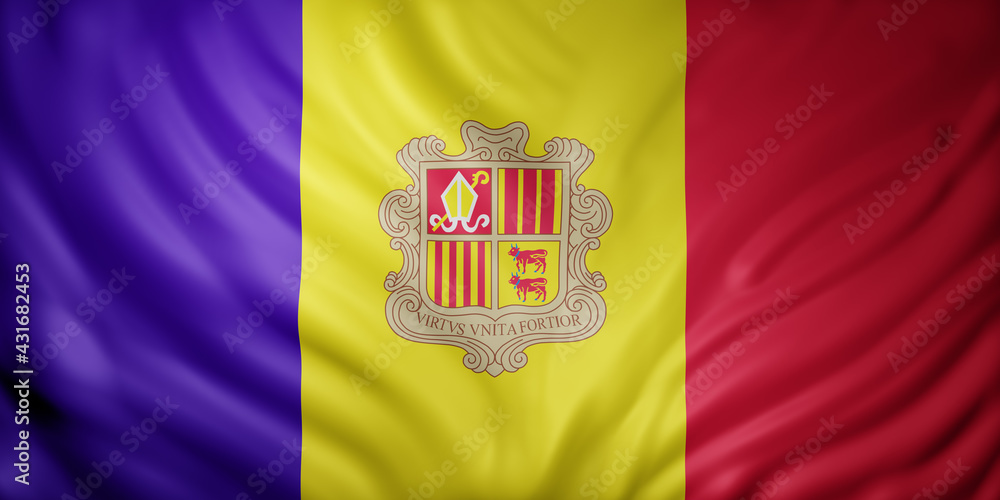 Fototapeta premium Andorra 3d flag