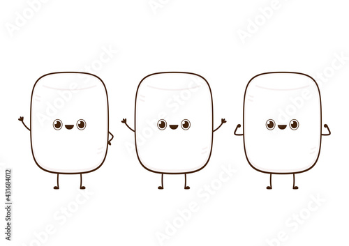 Marshmallow cartoon. marshmallow character design.