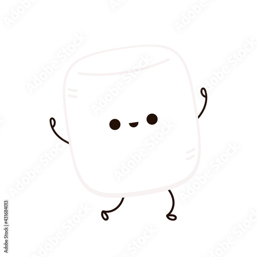 Marshmallow cartoon. marshmallow character design.