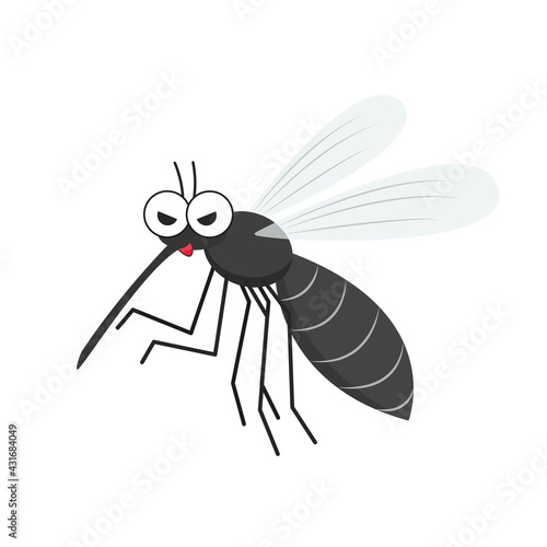 Mosquito cartoon. mosquito vector on white background.
