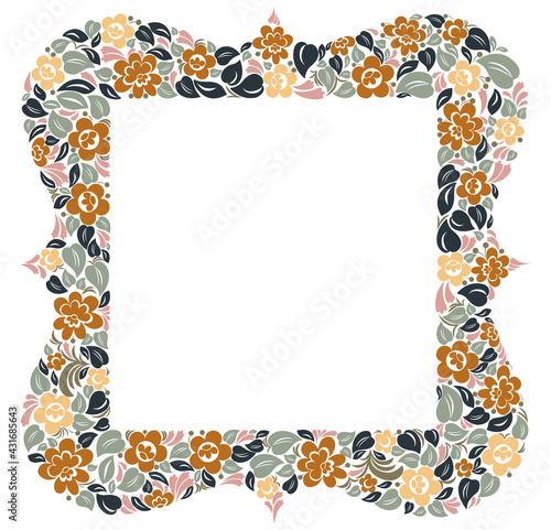 Floral frame made of leaves...
