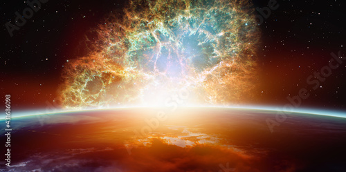 Fototapeta Naklejka Na Ścianę i Meble -  Supernova explosion in the center of galaxy 