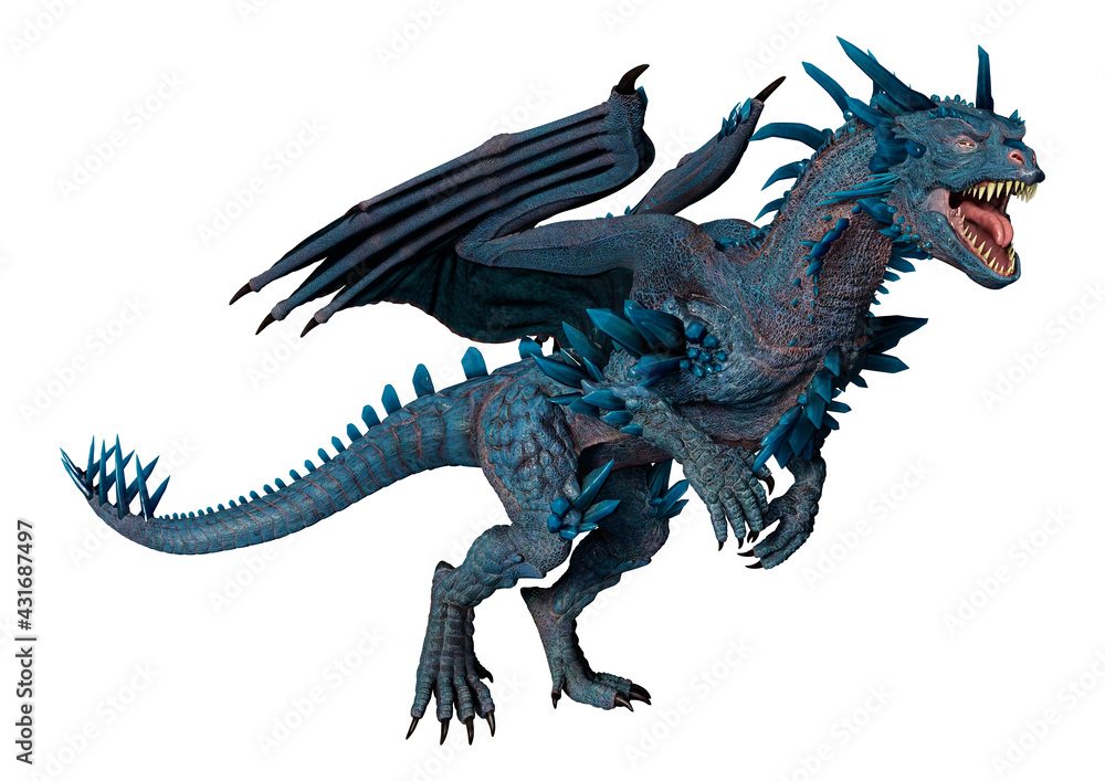Fototapeta premium 3D Rendering Fairy Tale Dragon on White