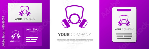 Logotype Gas mask icon isolated on white background. Respirator sign. Logo design template element. Vector