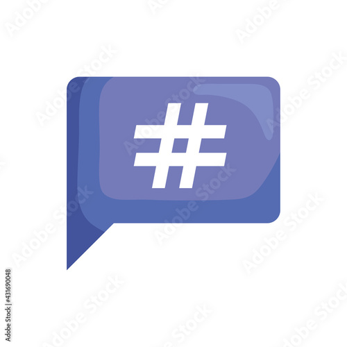 hashtag in speech bubble